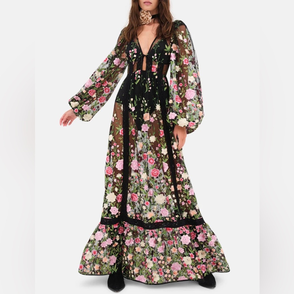 For Love and Lemons Luna Maxi Dress